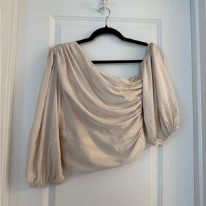 DO+BE Cream Draped Blouse